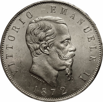 5 lires Victor Emmanuel II 1861 / 1878 — vue 1